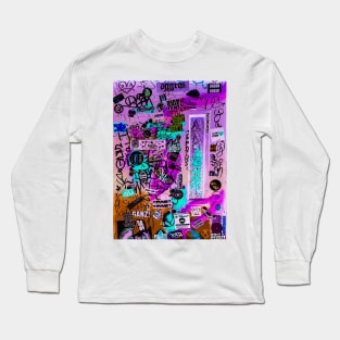 Graffiti Street Violet Design Tags Long Sleeve T-Shirt